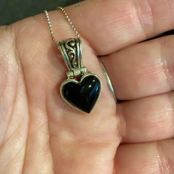 Sterling Silver and Black Onyx Necklace - Picture 5 of 8